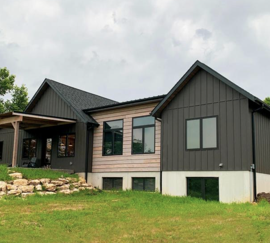 Wood & Black Metal Siding