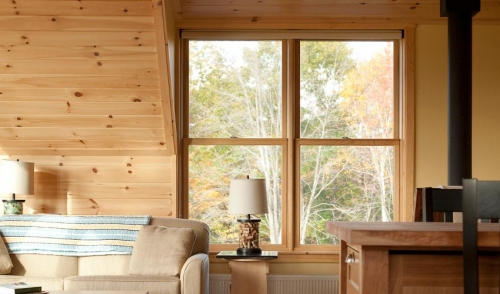 Natural Wood Frame Windows
